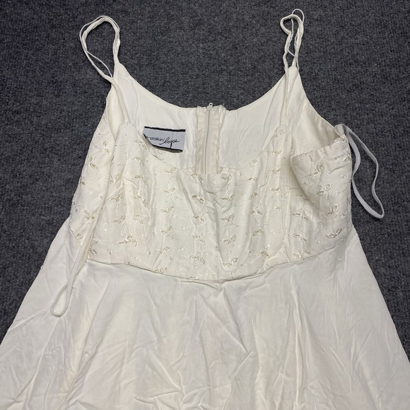 Vintage Breakin' Loose Made in USA Slip Mini Dress Womens 7/8 Off White Ivory - Picture 2 of 14